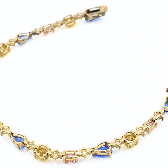 Hallmarked Suzanne Somers Pastel Color Crystal Sterling Silver Bracelet - Picture 8 of 15